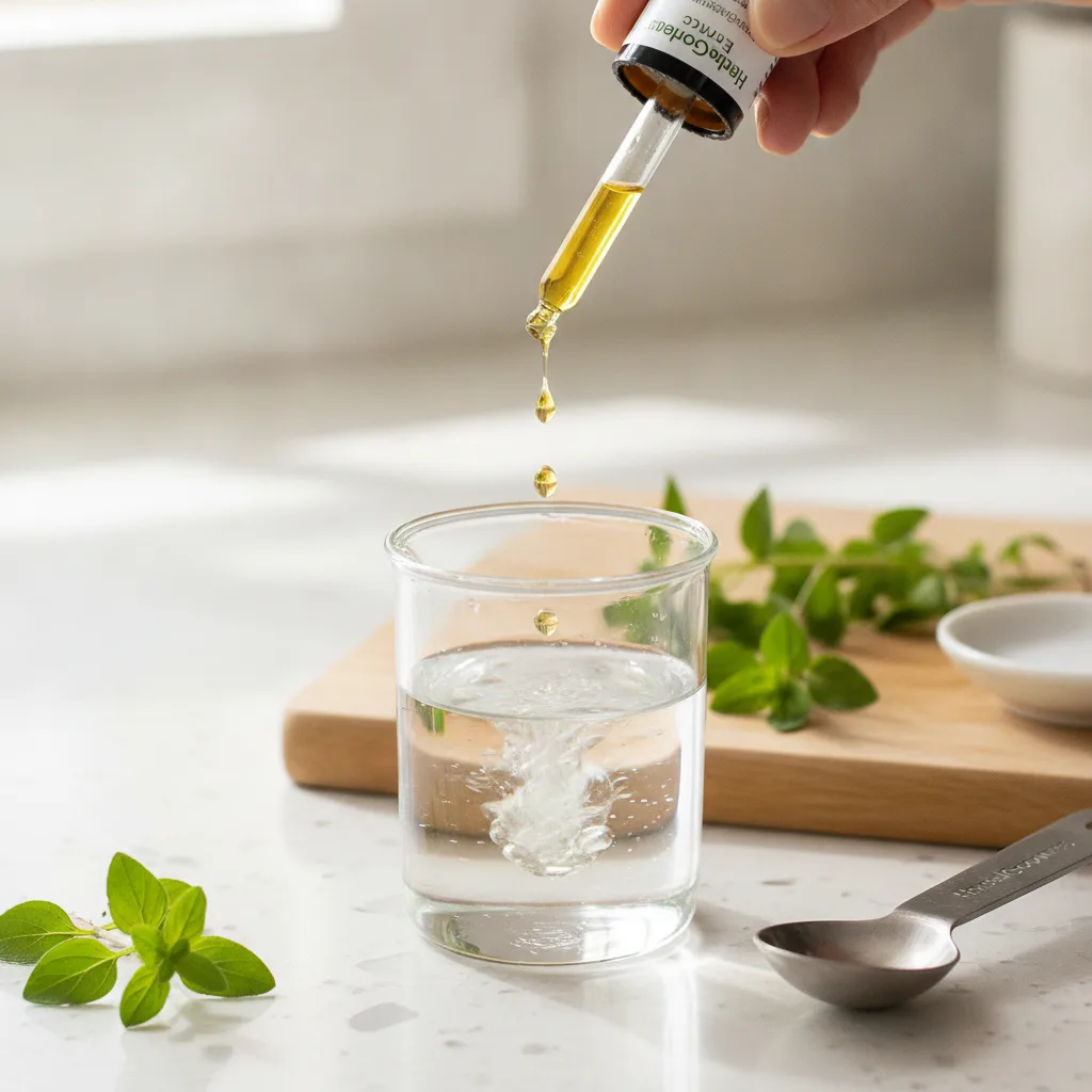 blind oregano extract taste test setup