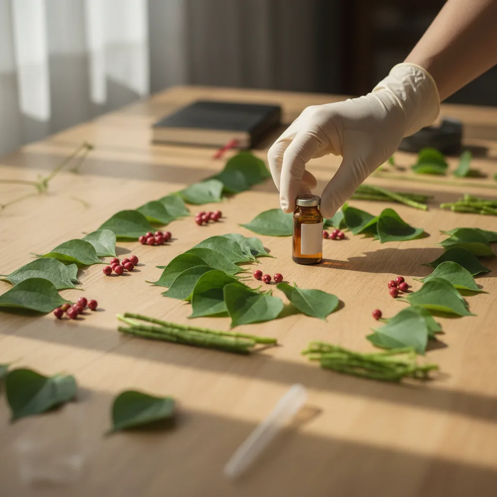 Tinospora leaf specimen documentation