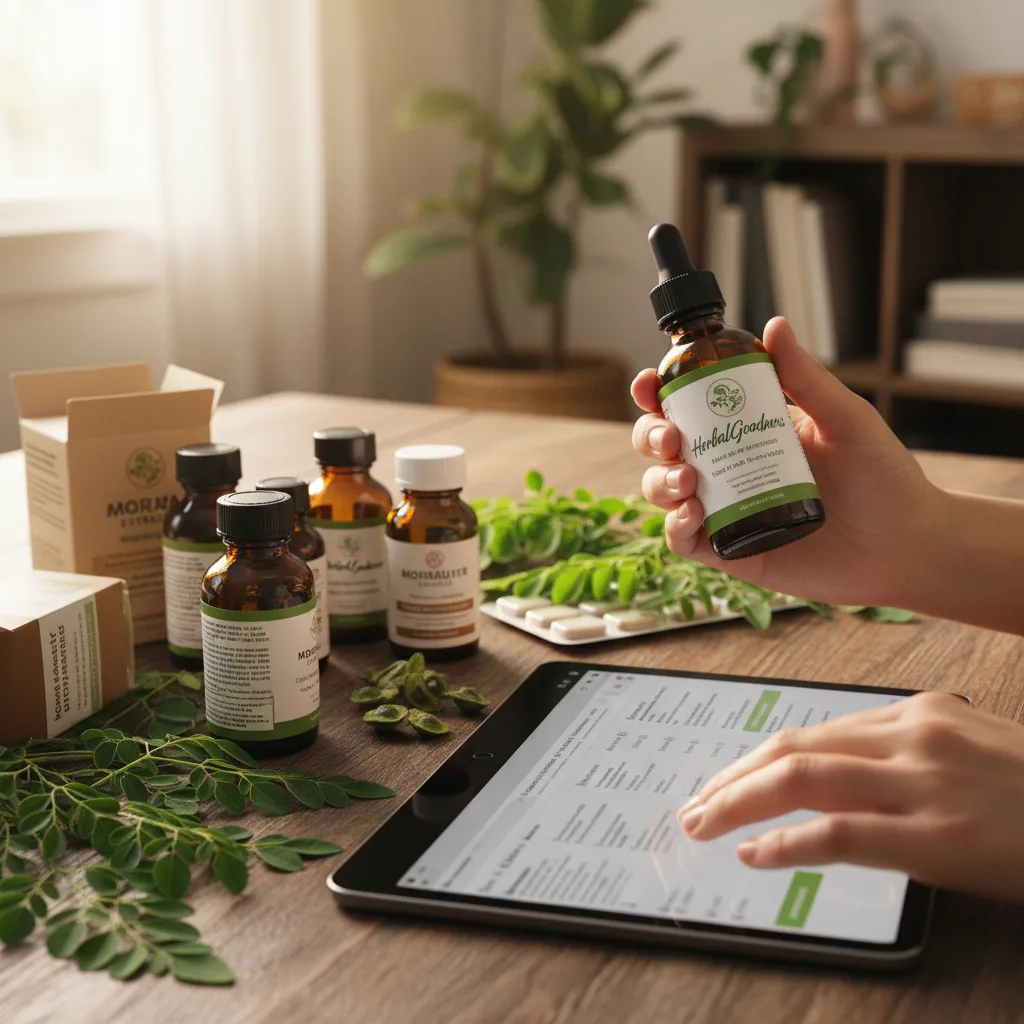 closeup-moringa-label-online-analysis