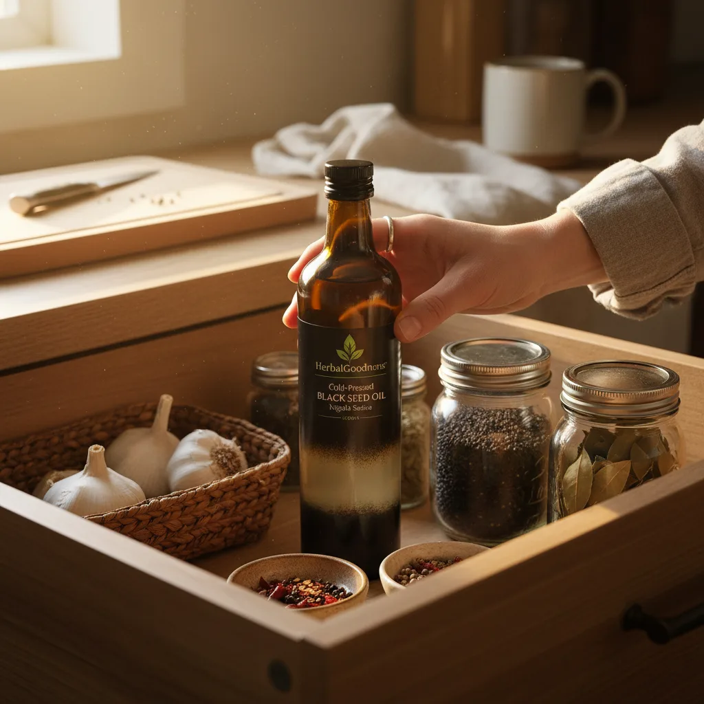 cold-pressed black seed oil sediment