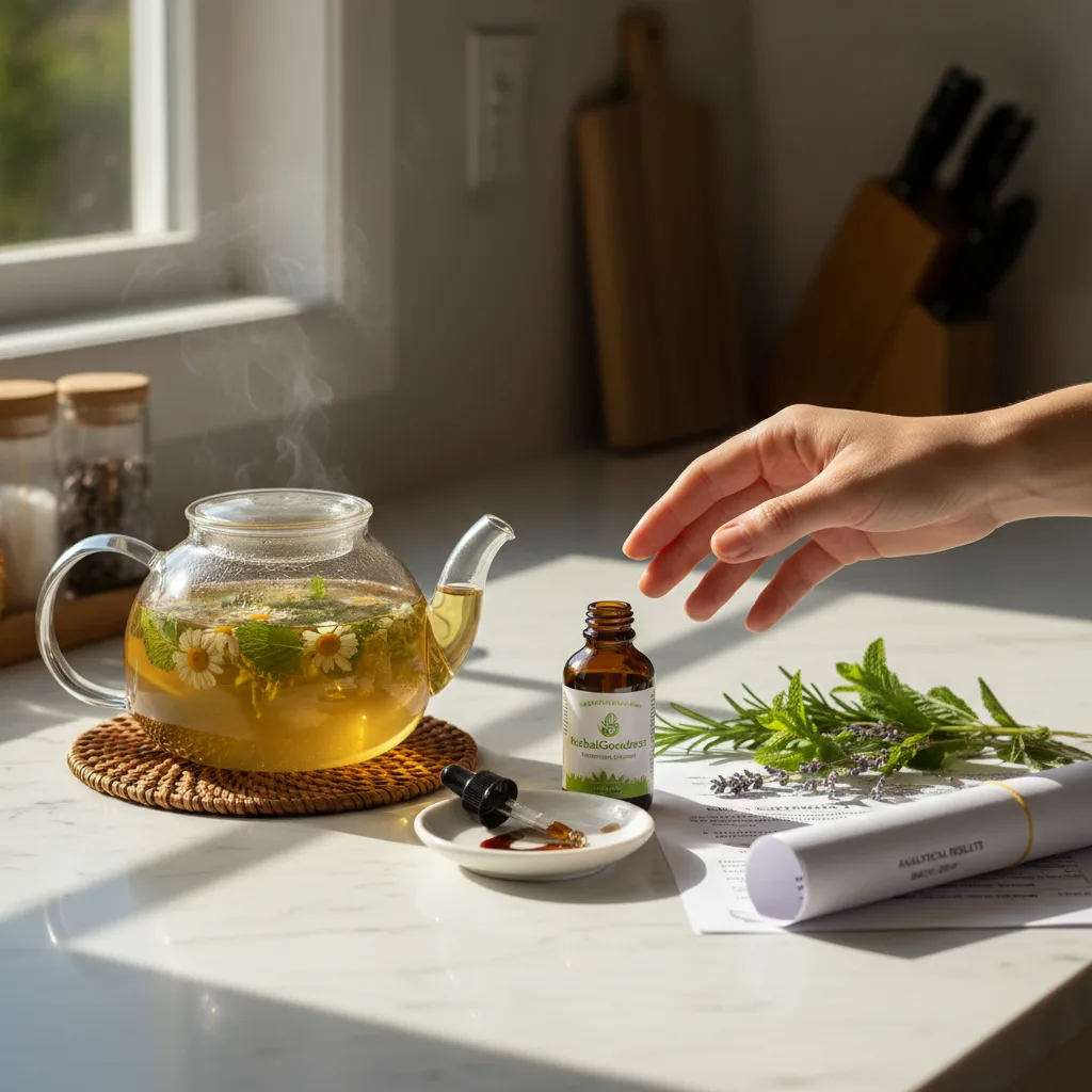 Herbal label showing extract vs. homeopathic dilution