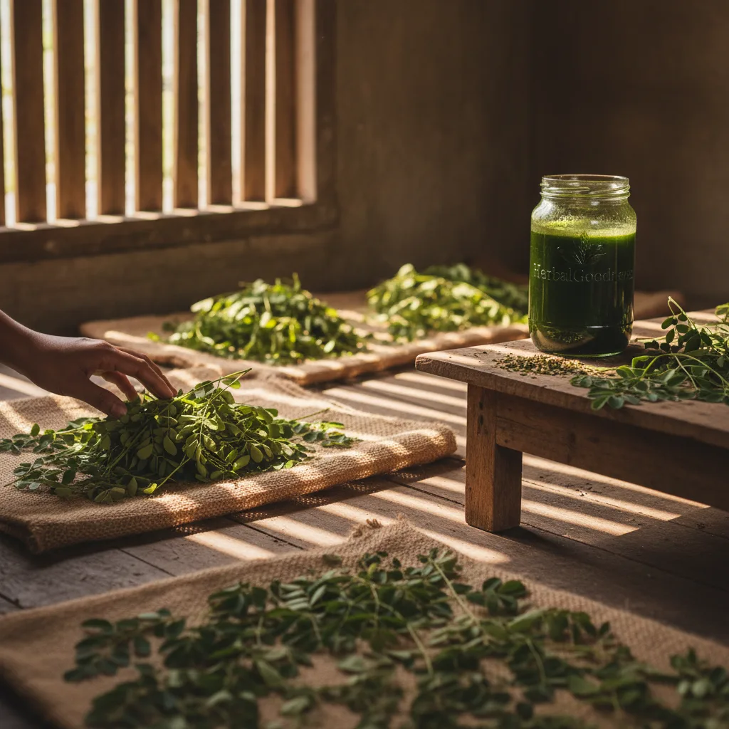 moringa harvest drying