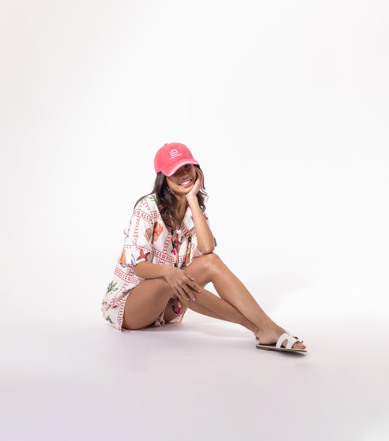 Ensemble short marine Licorne Passion en pied, chemise oversize et short aux motifs étoiles de mer