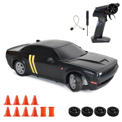 Shadow Remote Control Car 20Kmph, 2.4Ghz Drifting Car, Rc Car 4x4, Drift Car Remote Control Range Upto 100m, Race-Ready Build ABS Plastic Body, Multi-Mode LED Lights (Tarmac Black)
