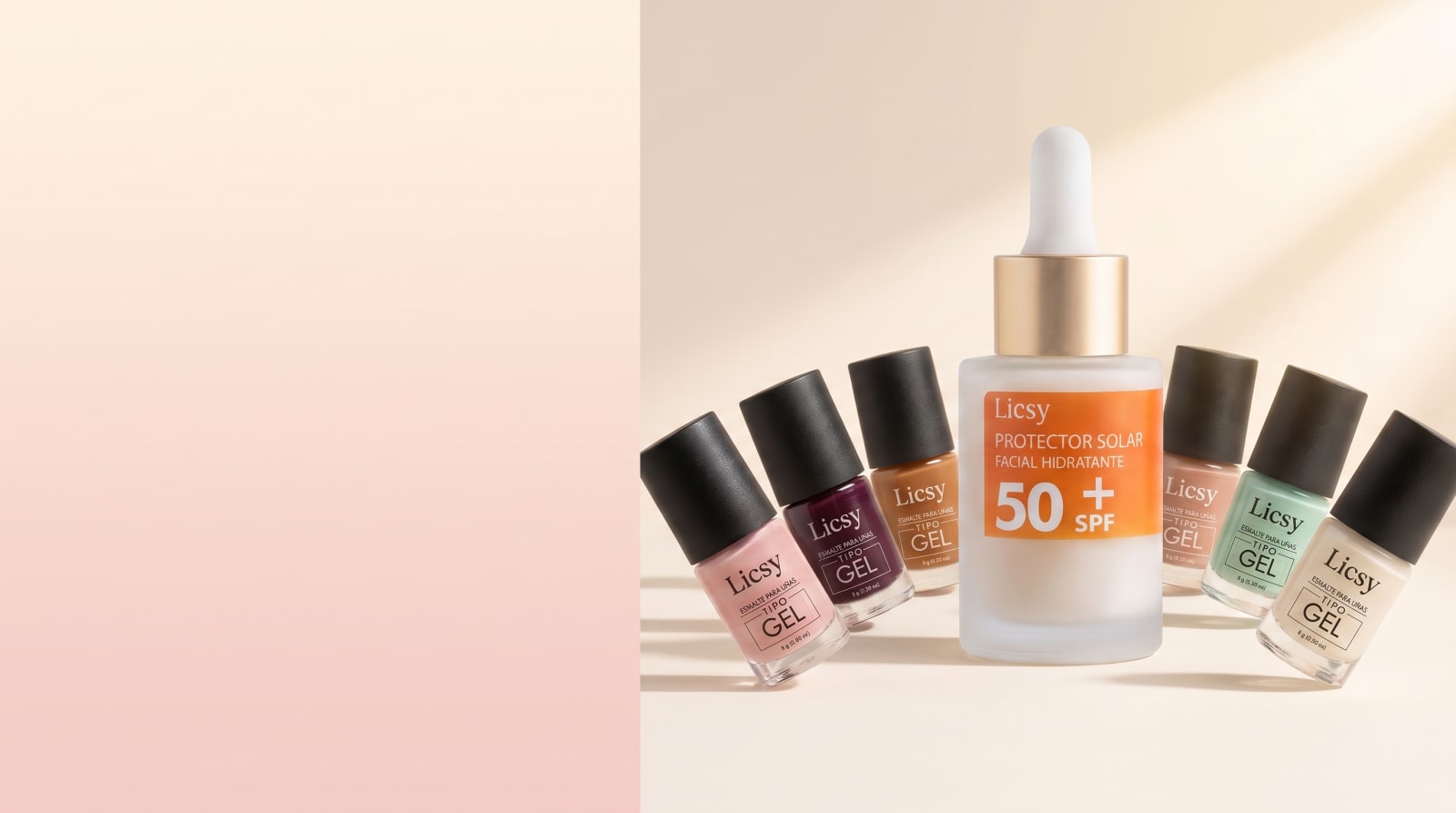 6 Sérum Protector Solar 30 ml + 1 docena de esmaltes — PACK LANZAMIENTO · 10% dcto · LICSY al por mayor