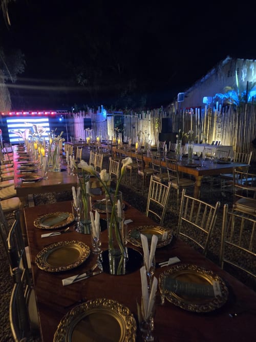 Real wedding held at the Lotus villas in Melgar, Tolima, Colombia - reception setup