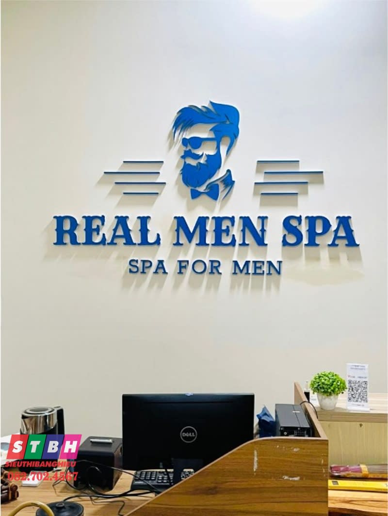 Bảng hiệu Real Men Spa