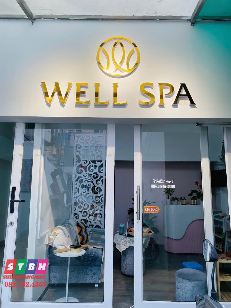 Bảng hiệu Well Spa