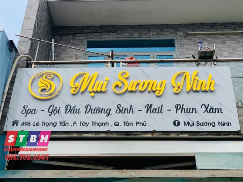 Bảng hiệu Mụi Sương Ninh Spa