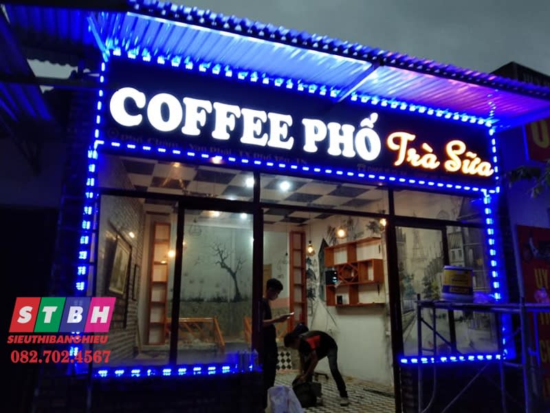 Bảng hiệu coffee Phố