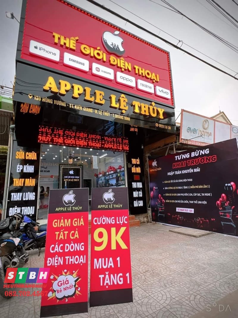 Bảng hiệu apple Lệ Thủy