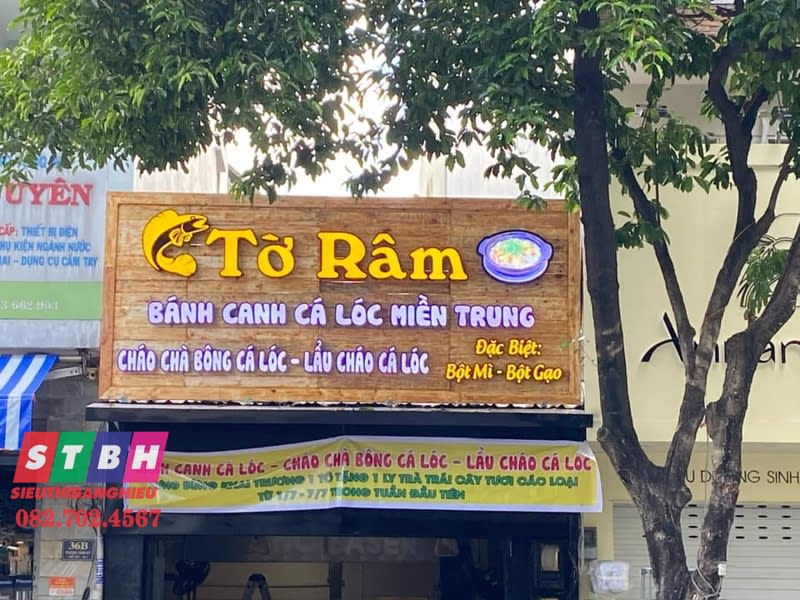 Bảng hiệu quán ăn Tờ Râm