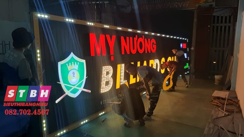 Chữ nổi mica led Mỵ Nương