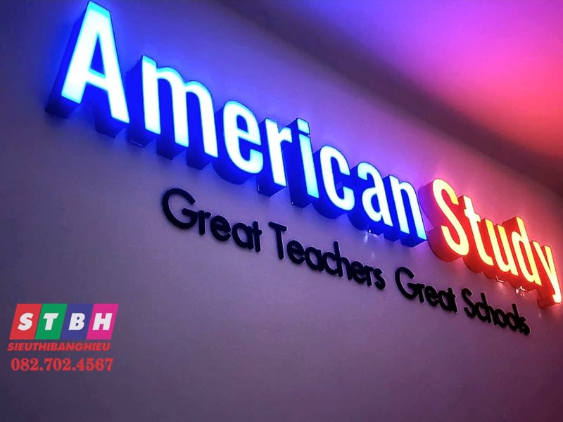 Chữ nỗi mica led Study