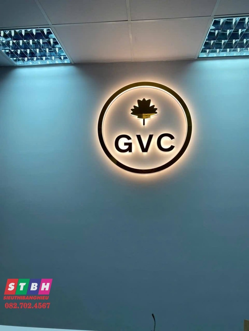 Chử nổi alu logo GVC
