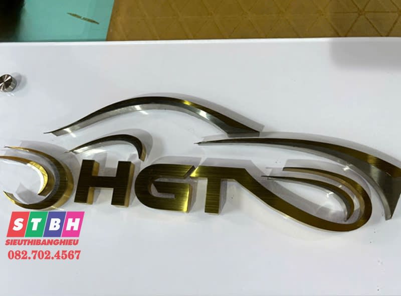 Chữ nổi inox vàng xước HGT