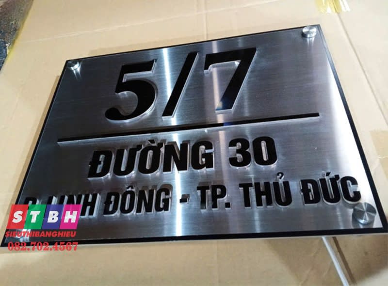 Bảng số nhà inox đường 30