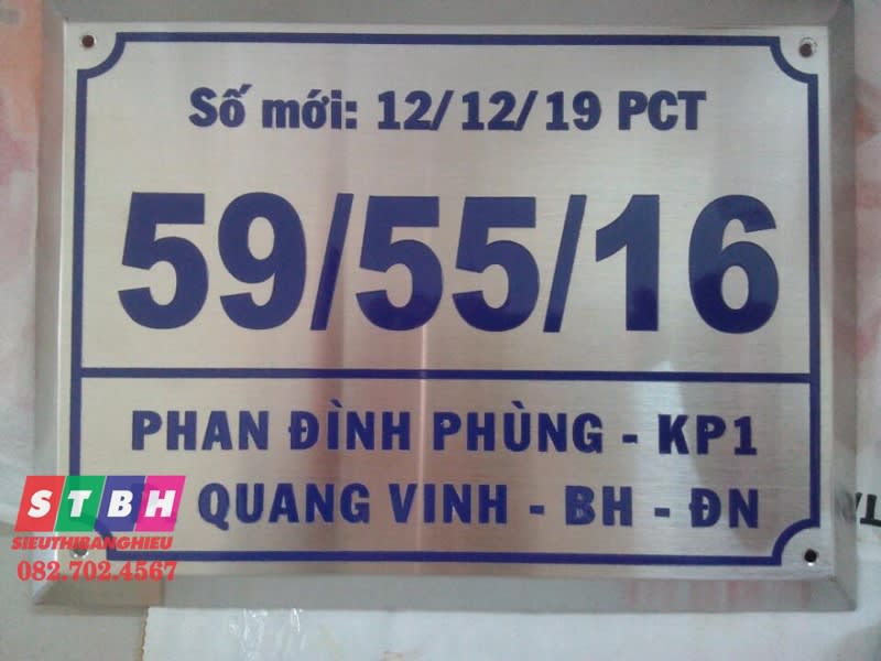 Bảng số nhà Inox Phan Đình Phùng
