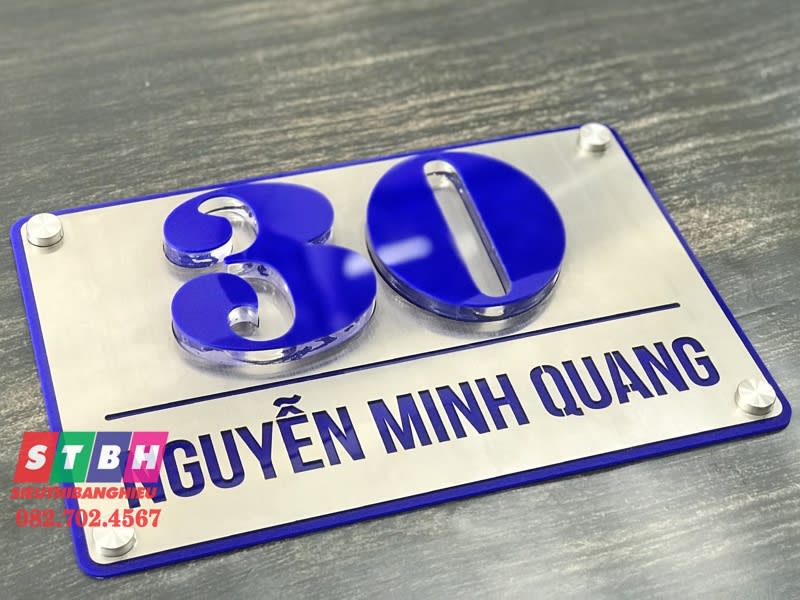 Biển số nhà mica chữ nổi