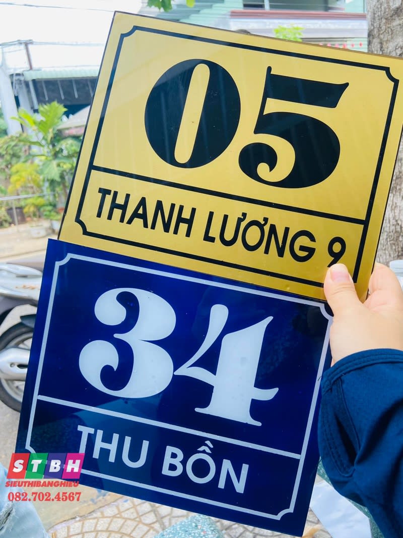 Bảng số nhà mica Thu Bồn