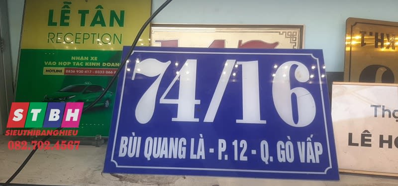 Bảng số nhà mica Bùi Quang Là