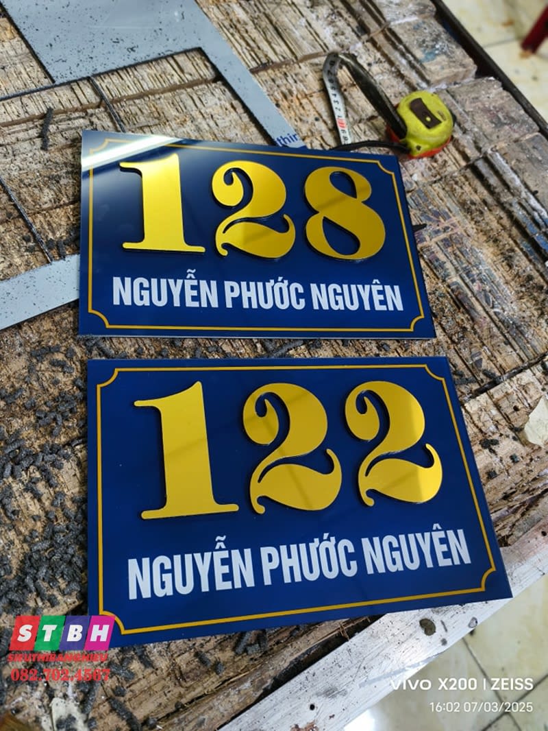 Bảng số nhà mica Nguyễn Phước Nguyên