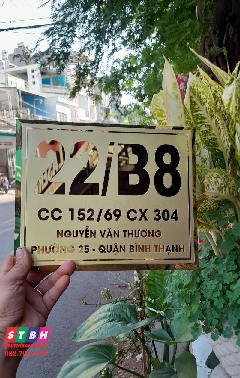 Bảng số nhà inox Nguyễn Văn Hương