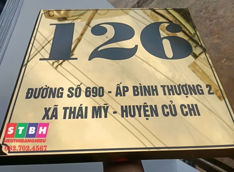 Bảng số nhà inox 126