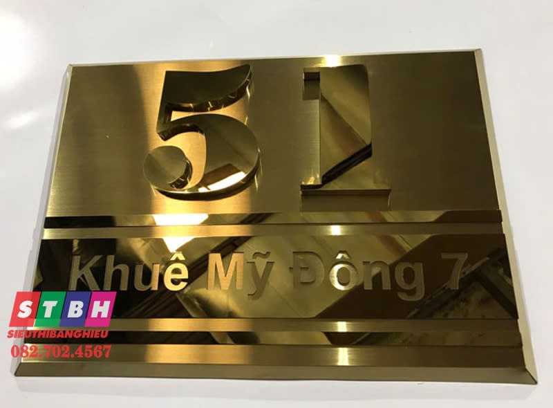 Bảng số nhà inox Khuê Mỹ Đông
