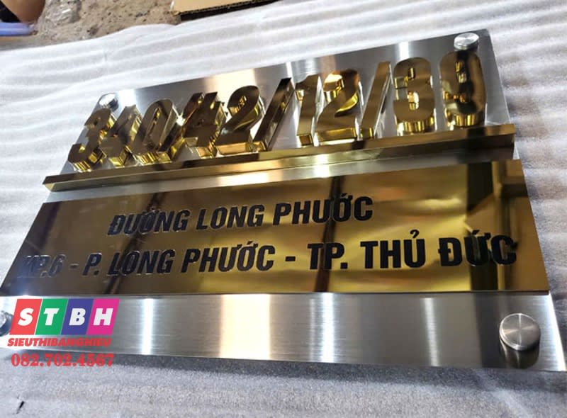 Bảng số nhà Inox Hồng Phước