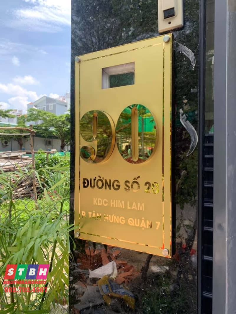 Bảng số nhà inox