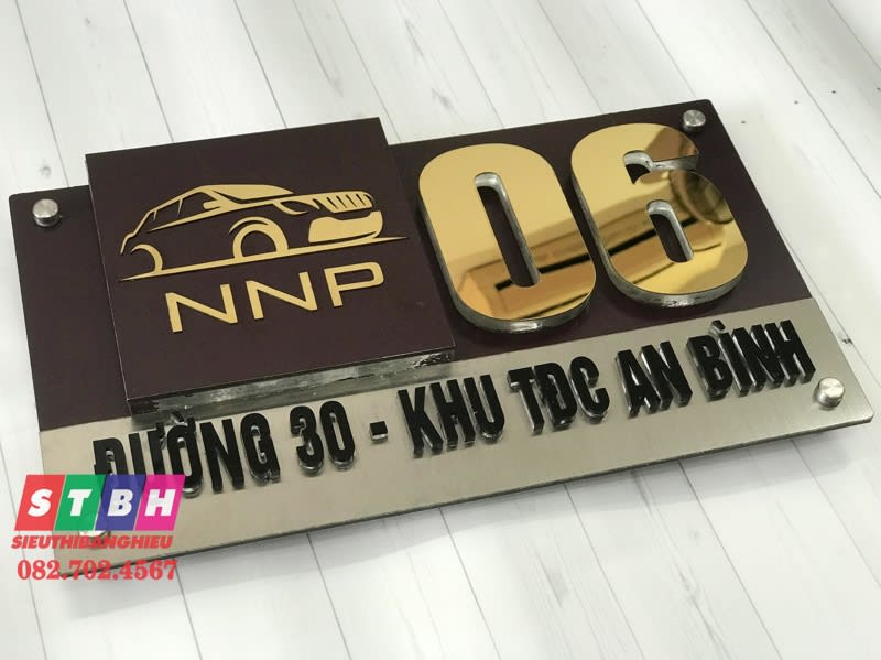 Bảng số nhà inox Khu TDC