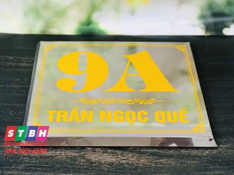 Bảng số nhà inox đơn giản