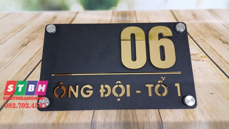 Bảng số nhà inox 06