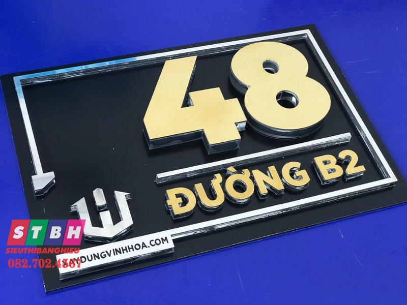 Bảng số nhà inox 48