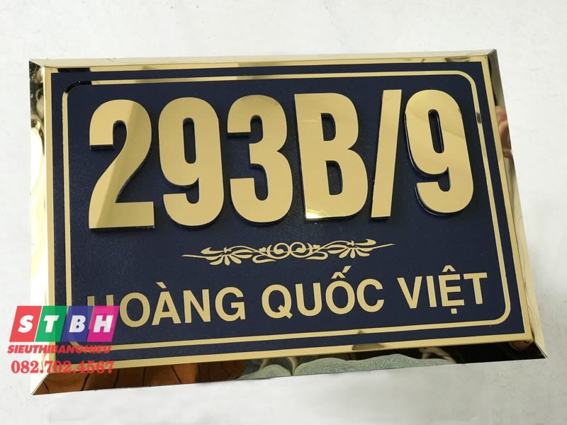 Bảng số nhà inox Hoàng Quốc Việt