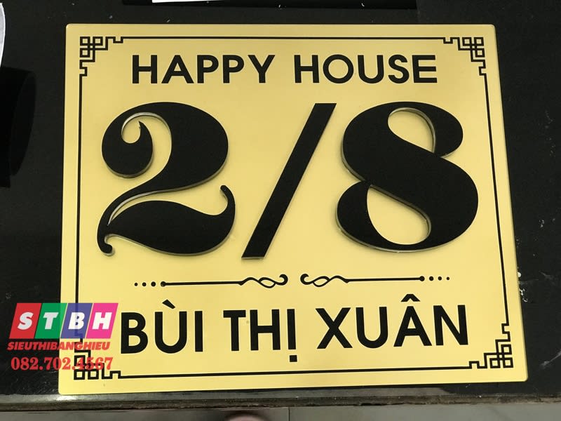 Bảng số nhà inox Bùi Thị Xuân