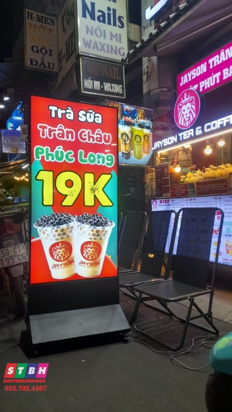 Standee 2 mặt trà sữa
