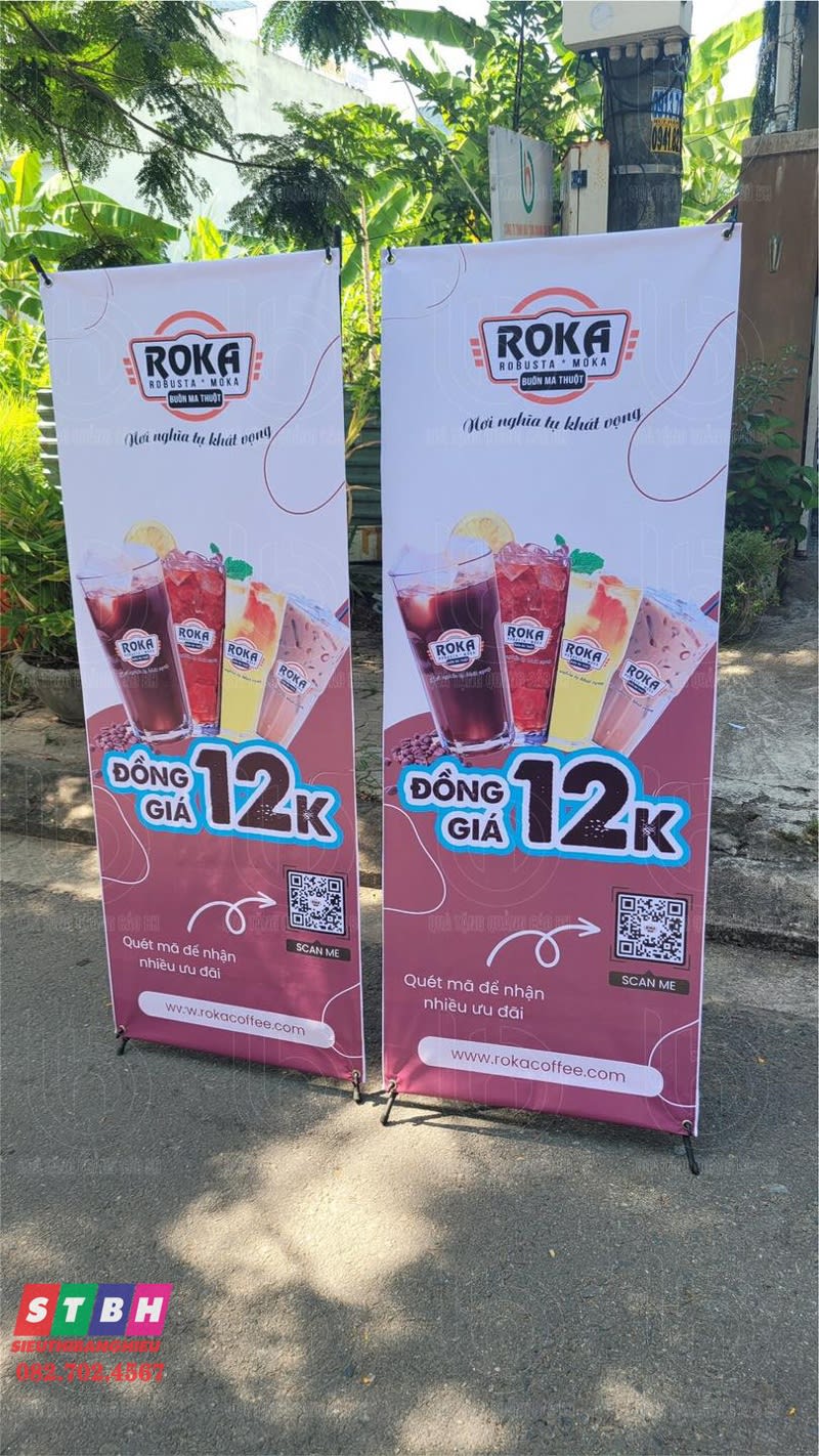 Standee chữ X trà sữa