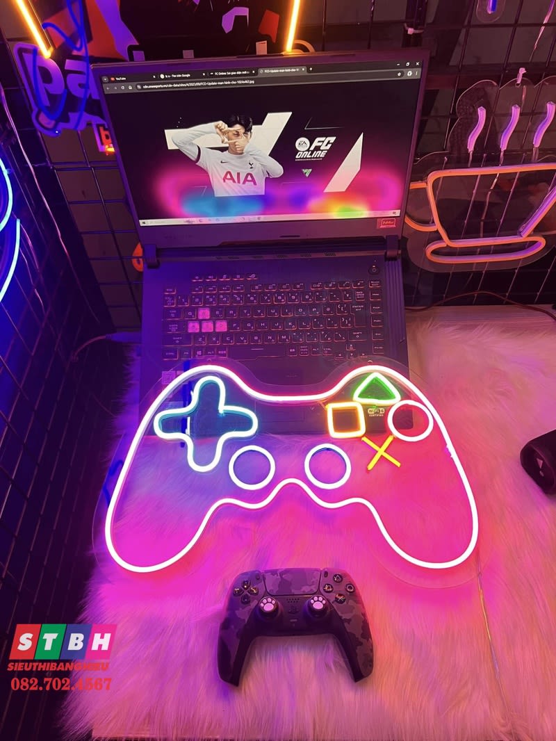 Bảng hiệu neon led deco gaming