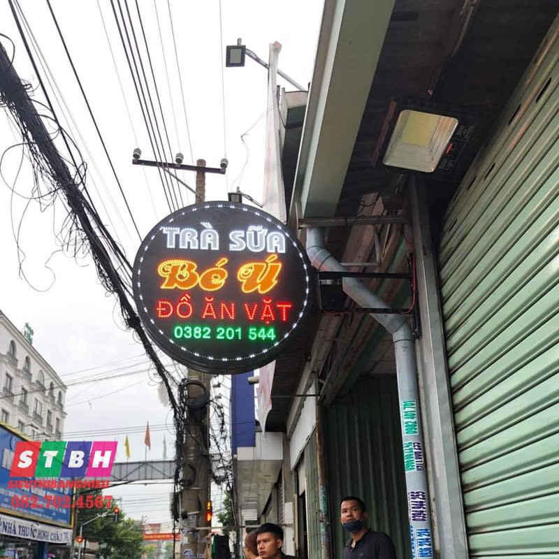 Hộp đèn led trà sữa