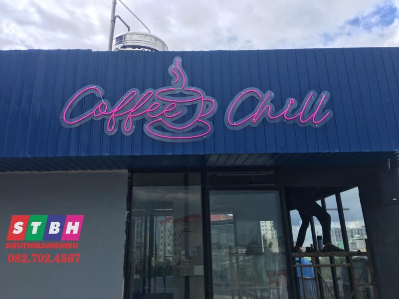 Bảng led neon Coffee chill