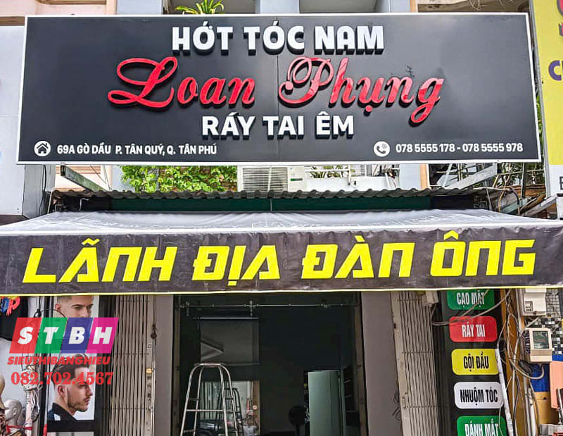 Bảng hiệu cắt tóc trẻ trung tại TPHCM