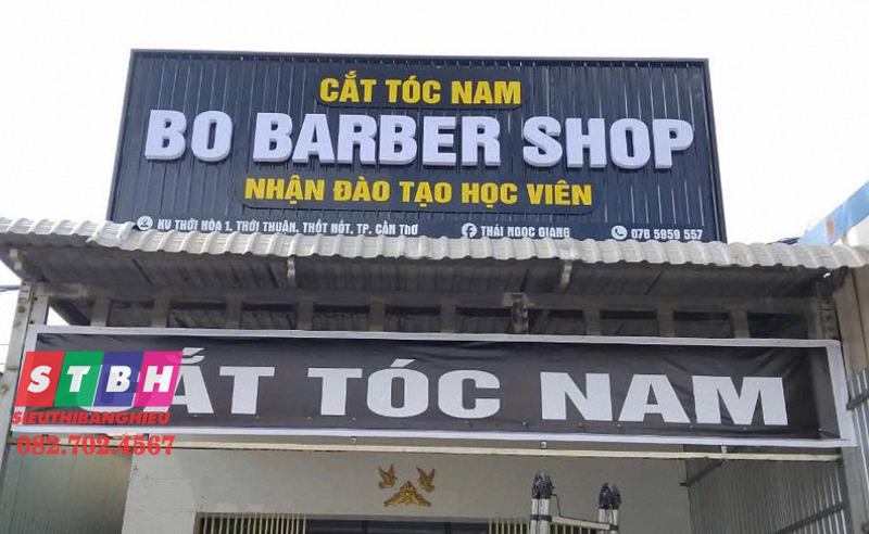 Bảng hiệu barber shop nam mạnh mẽ tại TP.HCM