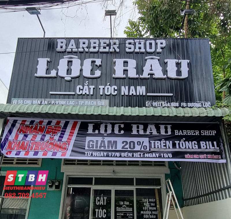 Bảng hiệu cắt tóc đẹp mắt tại TPHCM