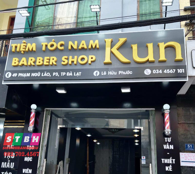 Bảng hiệu cắt tóc sang trọng tại TPHCM