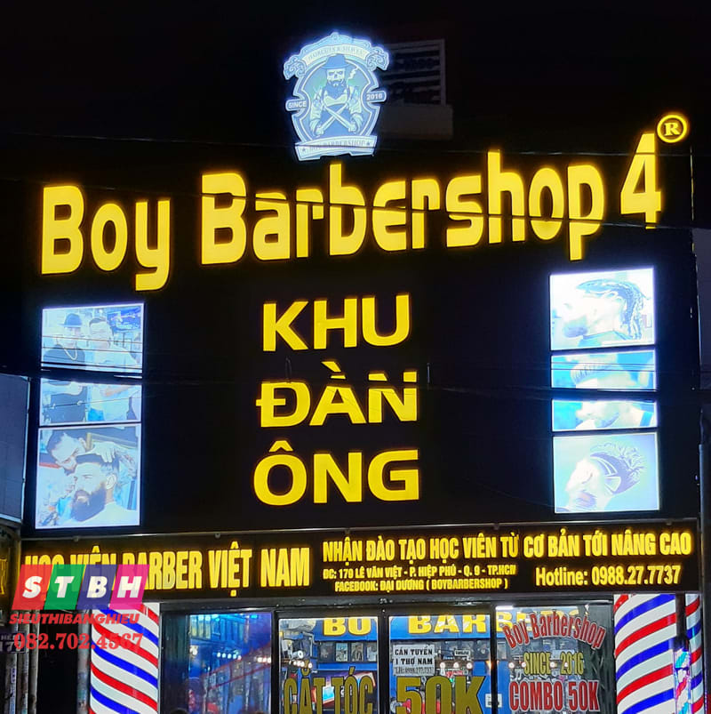 Thi công bảng hiệu cắt tóc giá rẻ tại TP.HCM