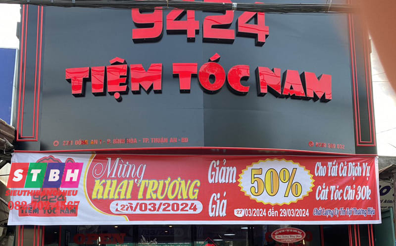 Bảng hiệu alu chữ nổi tiệm tóc TP.HCM