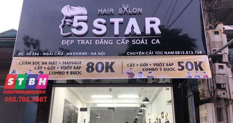 Bảng hiệu barber shop nam mạnh mẽ tại TP.HCM
