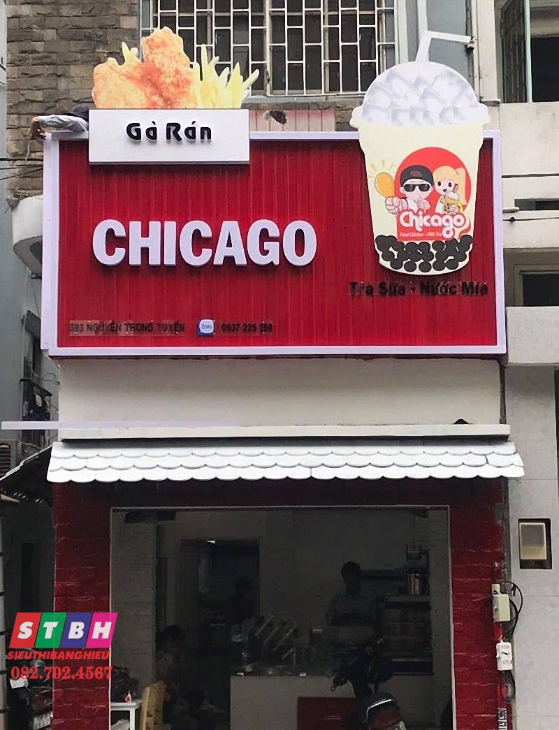 Bảng hiệu trà sữa có viền đèn LED chống nước